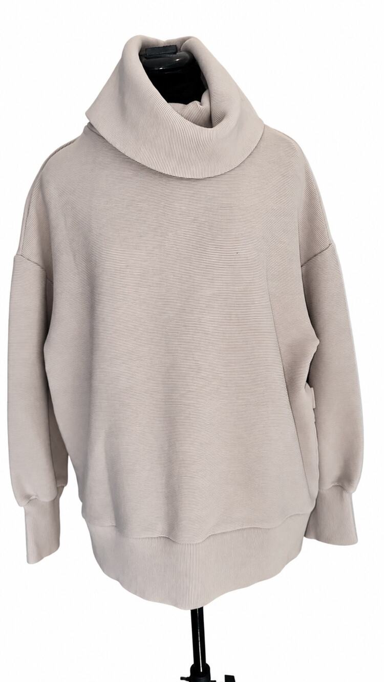 Varley Taupe Milton Side-Zip Pullover
